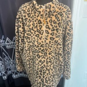 Maurice’s Leopard Print Fleece Pullover - Size XL